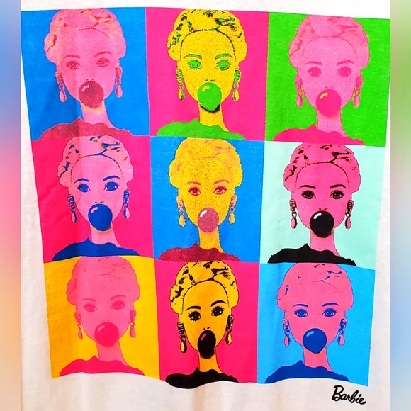 Barbie Bubble Gum Adult Unisex Short Sleeve Graphic T-Shirt Size Large - Picture 2 of 4